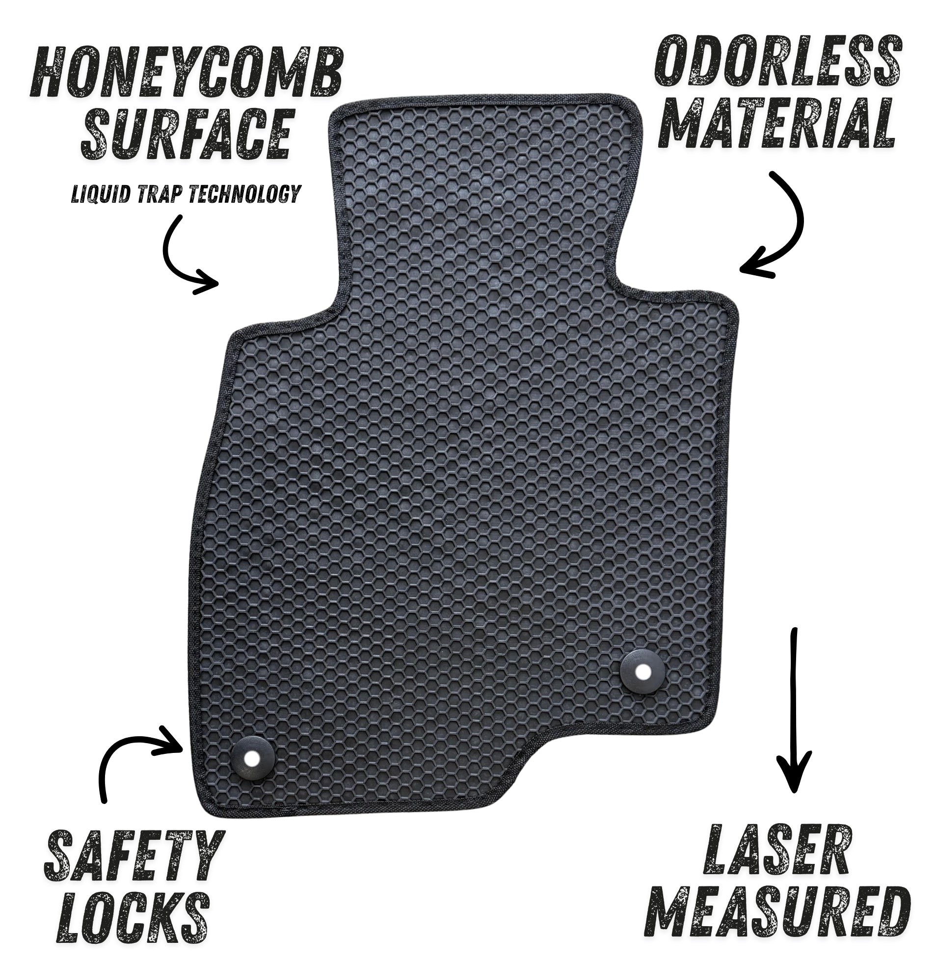 All Weather Honeycomb Floor Mats for 2014 to 2021 Mazda 6, Front and Rear
