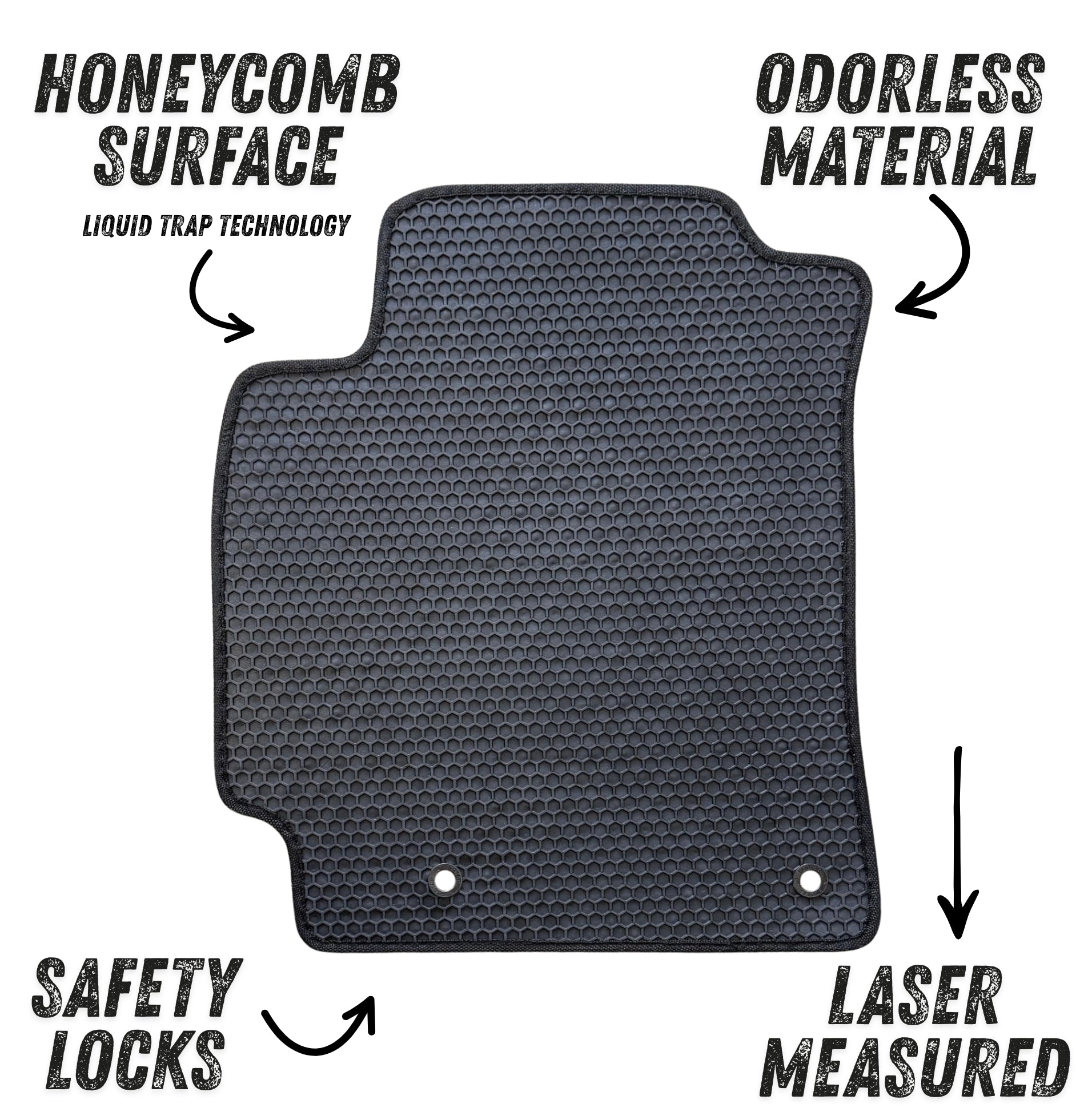 All Weather Honeycomb Floor Mats for 2019 to 2024 Kia Forte, Front and Rear