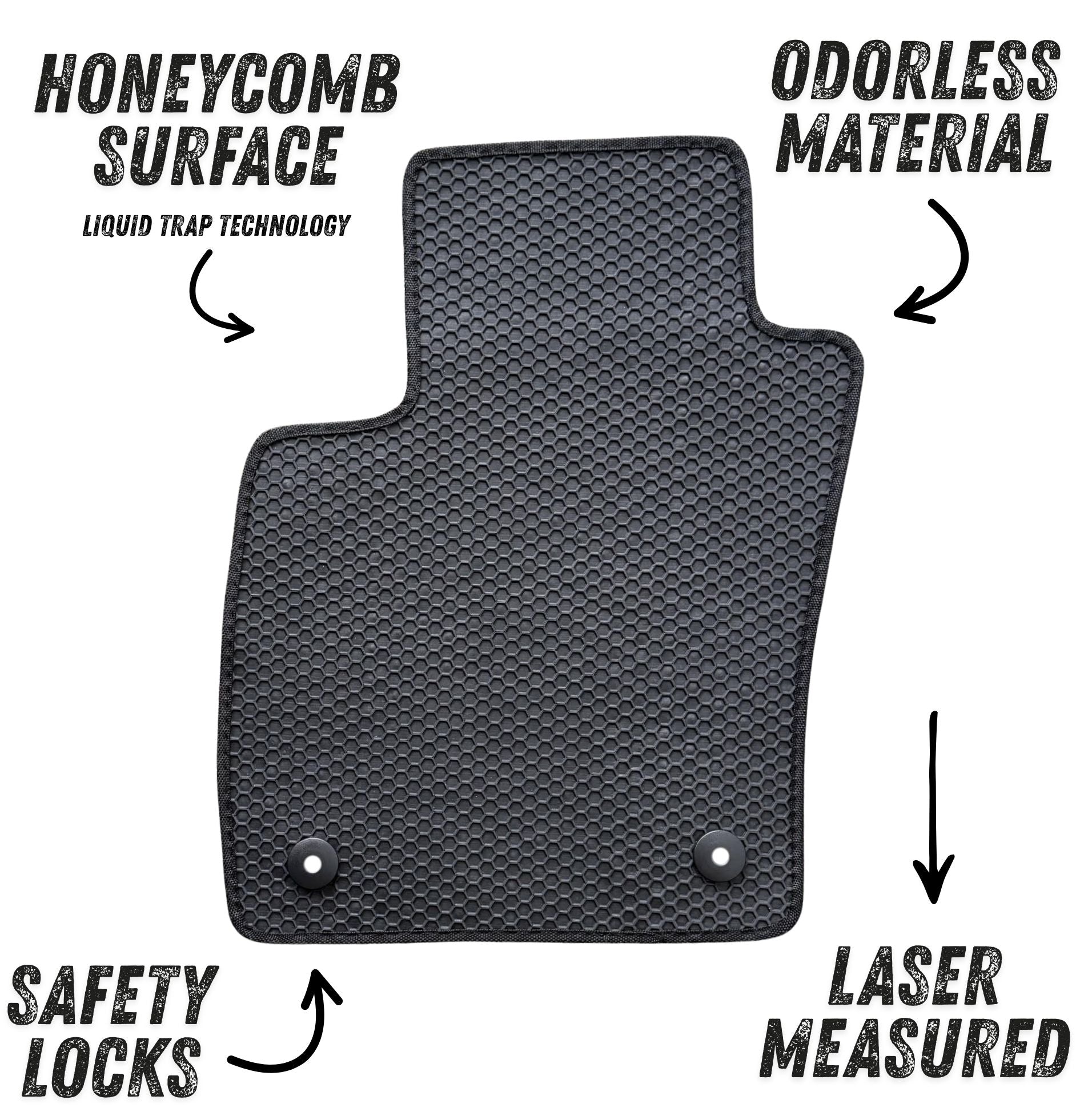 All Weather Honeycomb Floor Mats for 2025 to 2026 Nissan Kicks, Front and Rear