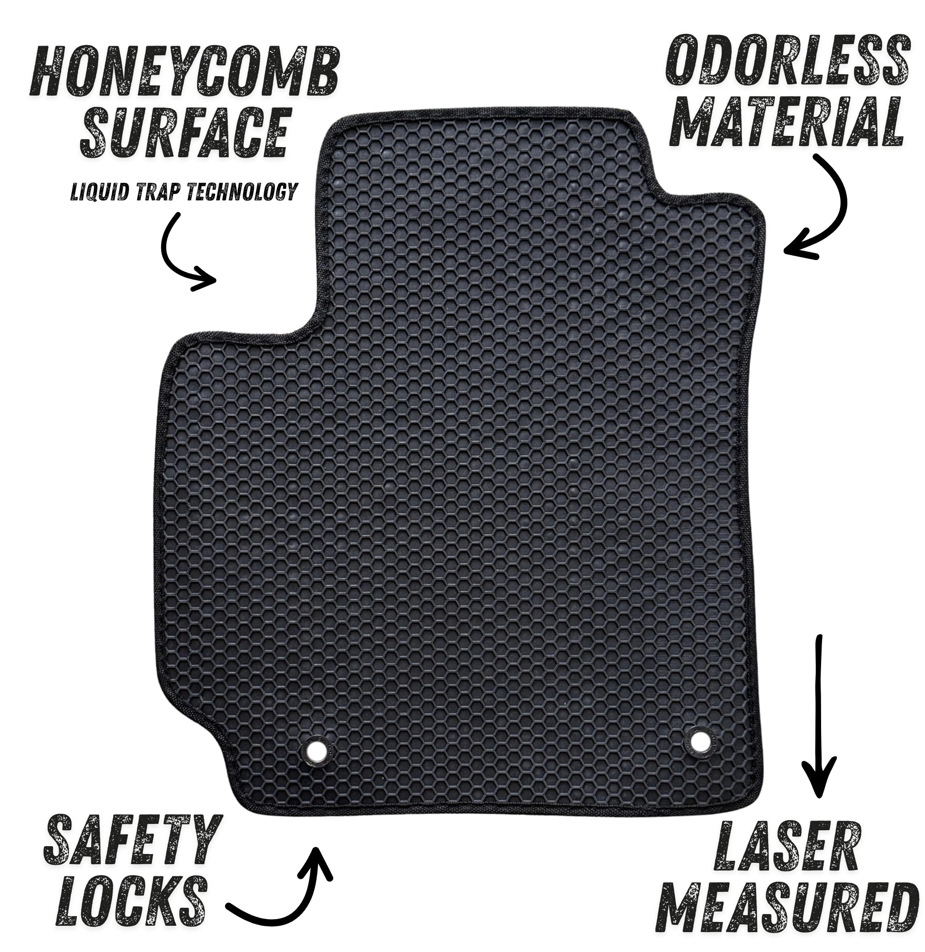 All Weather Honeycomb Floor Mats for 2020 to 2025 Kia Soul, Front and Rear