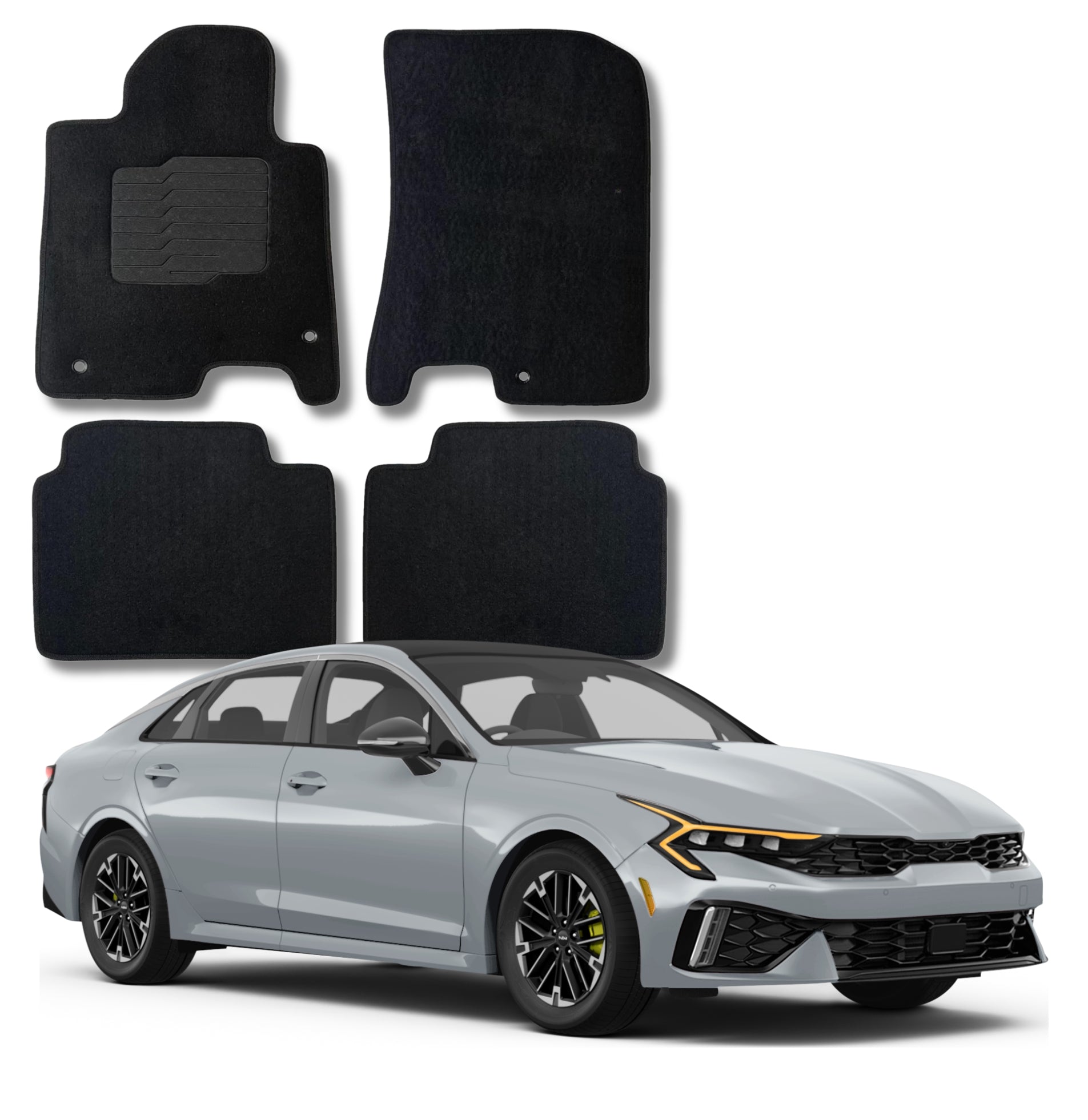 Carpet Floor Mats for 2020 to 2026 Hyundai Sonata and Kia K5, Front and Rear
