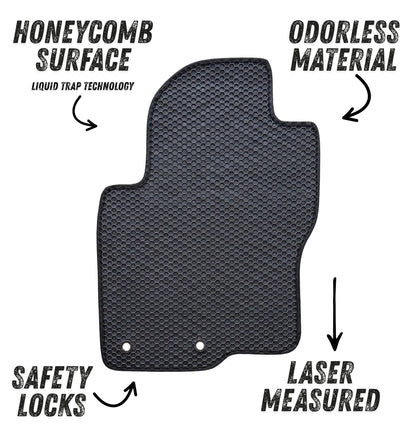 All Weather Honeycomb Floor Mats for 2011 to 2021 Nissan Frontier Crew Cab