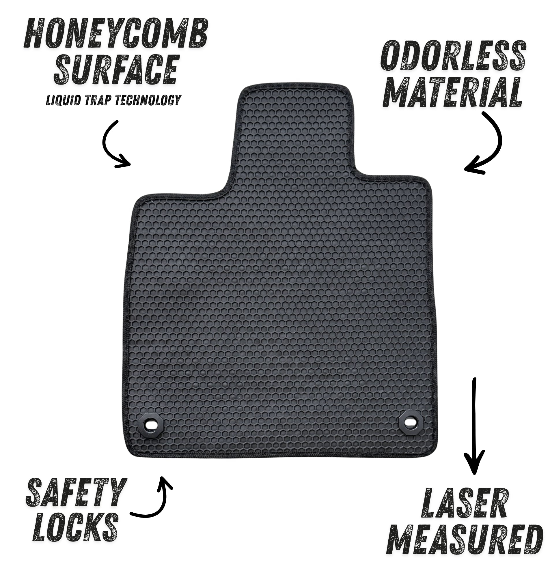 All Weather Honeycomb Floor Mats for 2022 to 2026 Acura MDX, Front, Rear and 3rd Row, Black
