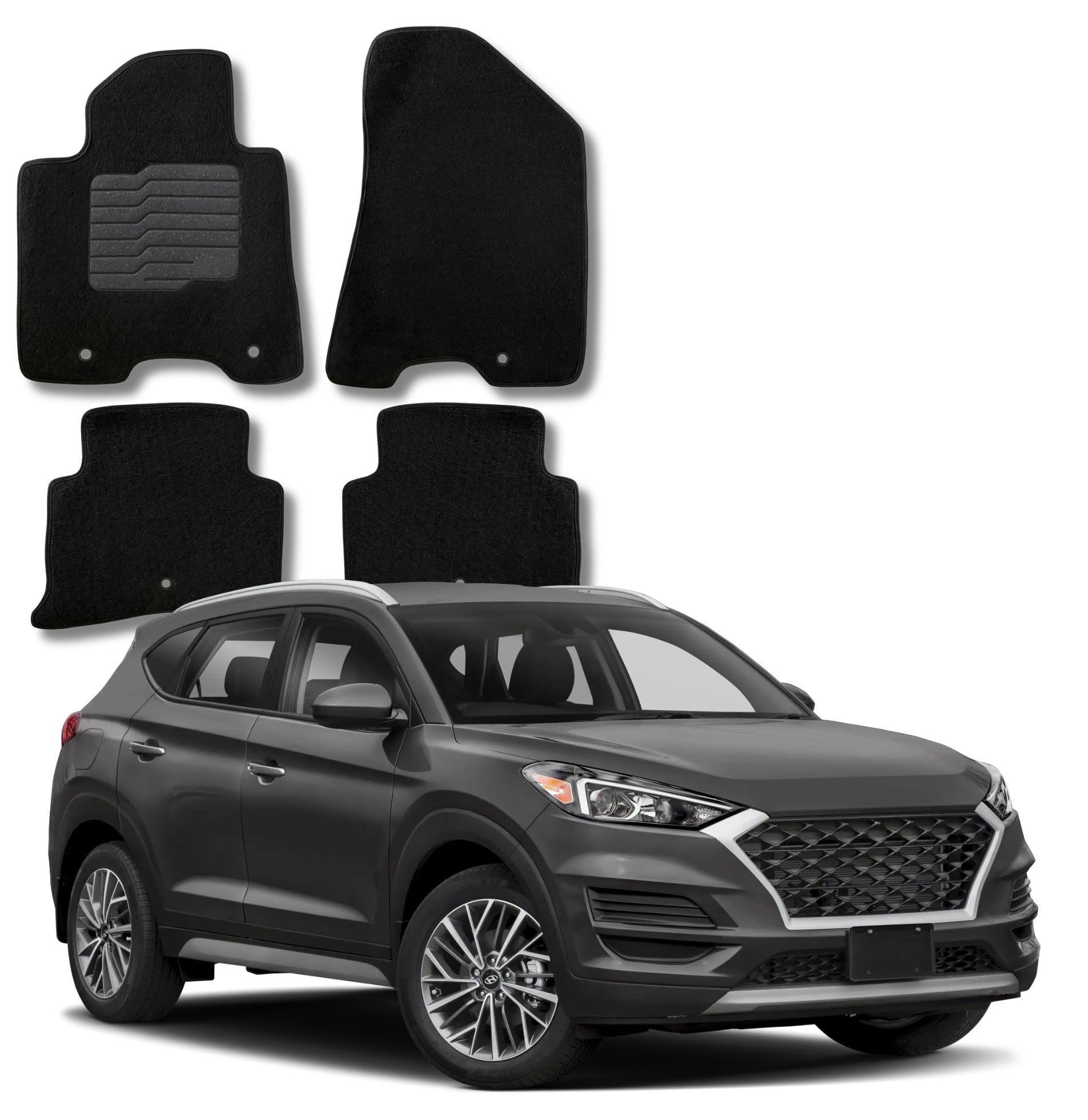 Carpet Floor Mats for 2017 to 2022 Kia Sportage / 2019 to 2021 Hyundai Tucson, Front and Rear