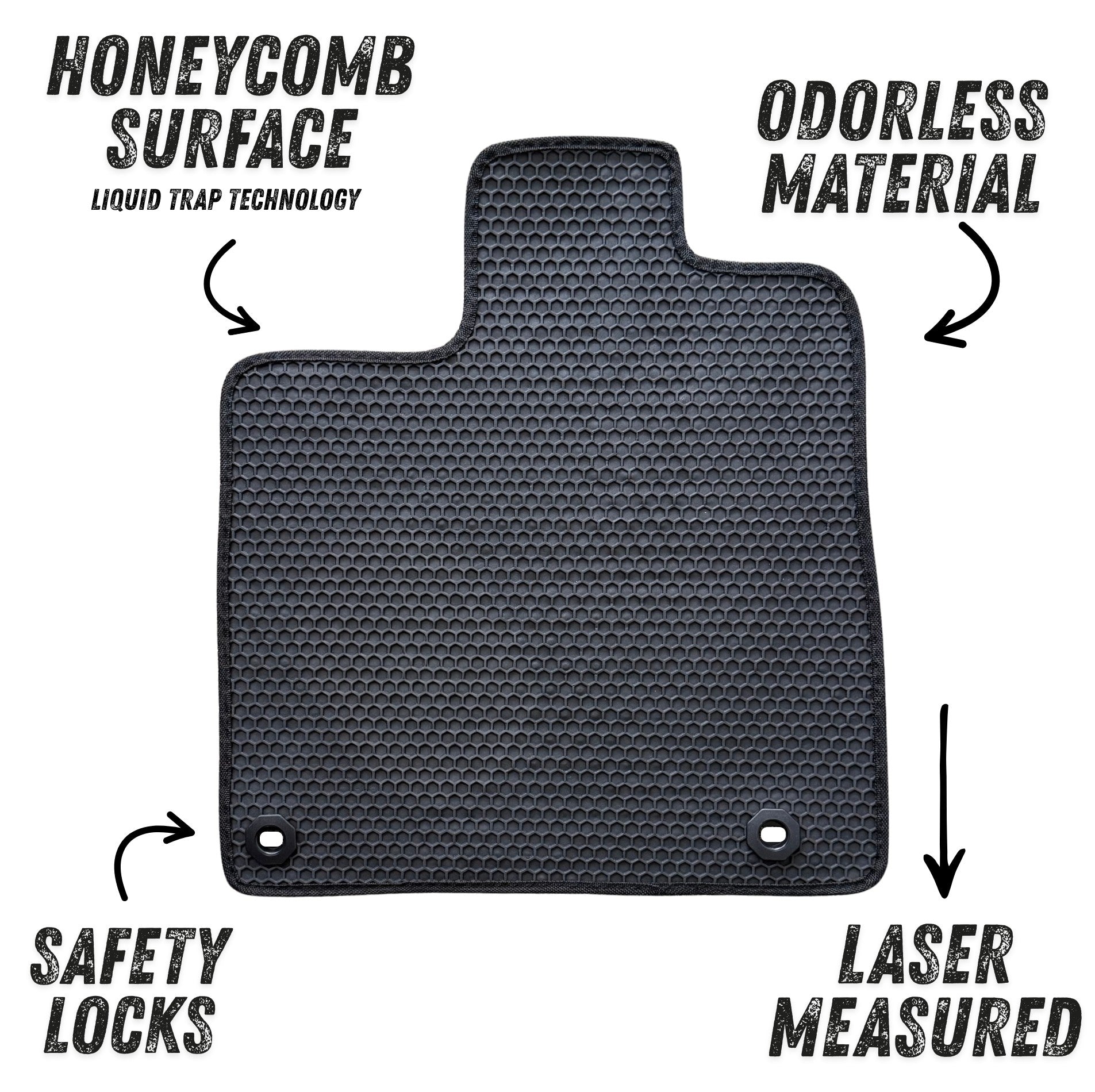 All Weather Honeycomb Floor Mats for 2017 to 2026 Honda Ridgeline, Front and Rear