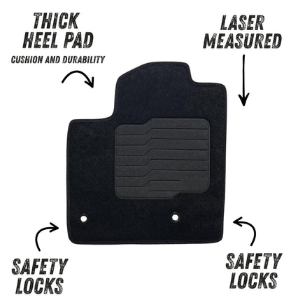 Carpet Floor Mats for 2021 to 2026 Nissan Rogue, Front and Rear, Black