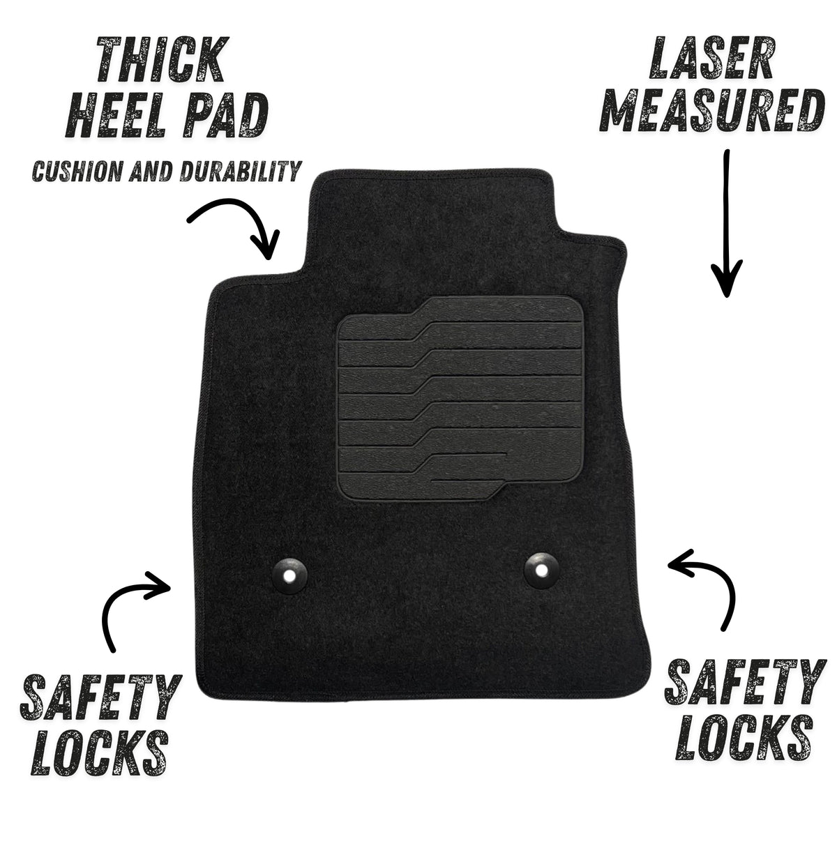 Carpet Floor Mats for 2024 2025 2026 Chevrolet Trax & Buick Envista, Front and Rear, Black