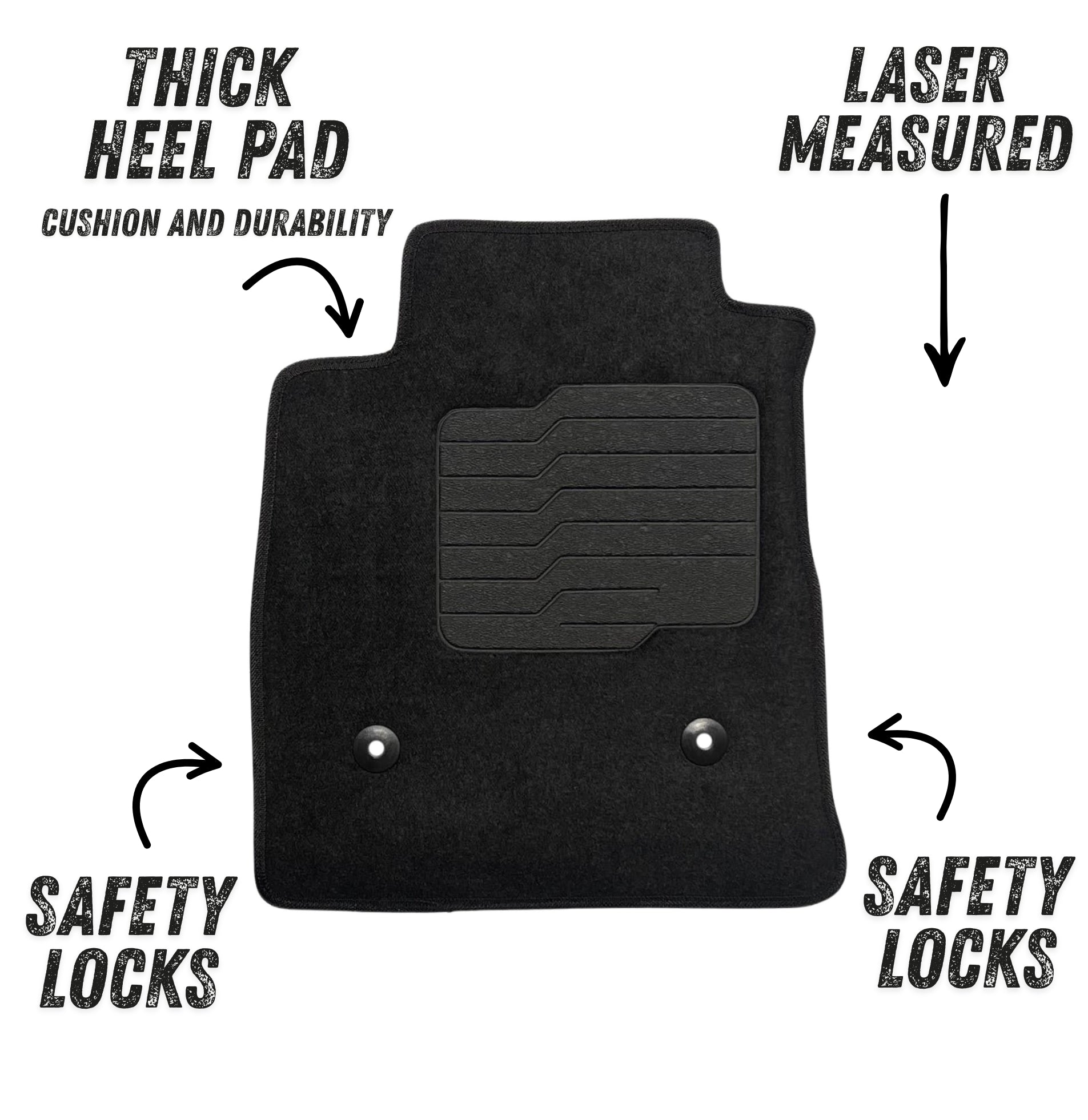 Carpet Floor Mats for 2024 2025 2026 Chevrolet Trax & Buick Envista, Front and Rear, Black