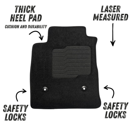 Carpet Floor Mats for 2024 2025 2026 Chevrolet Trax & Buick Envista, Front and Rear, Black