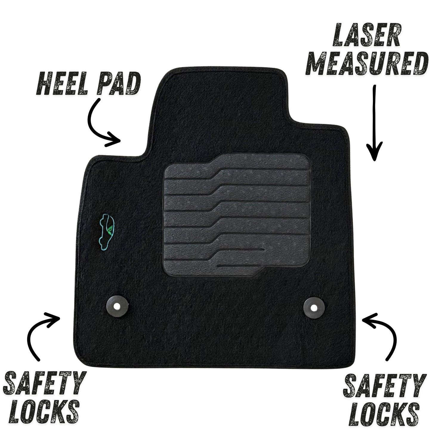 Carpet Floor Mats for 2017 to 2026 Cadillac XT5, front and Rear, Black