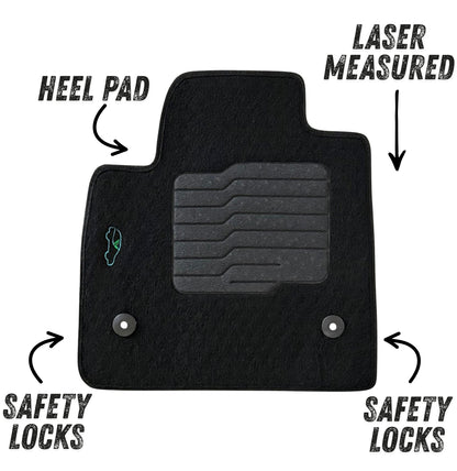 Carpet Floor Mats for 2017 to 2026 Cadillac XT5, front and Rear, Black