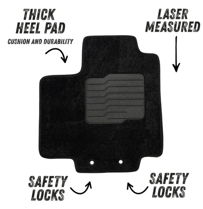 Carpet Floor Mats for 2022 to 2026 Nissan Pathfinder 8 Passenger, Full Set, Black