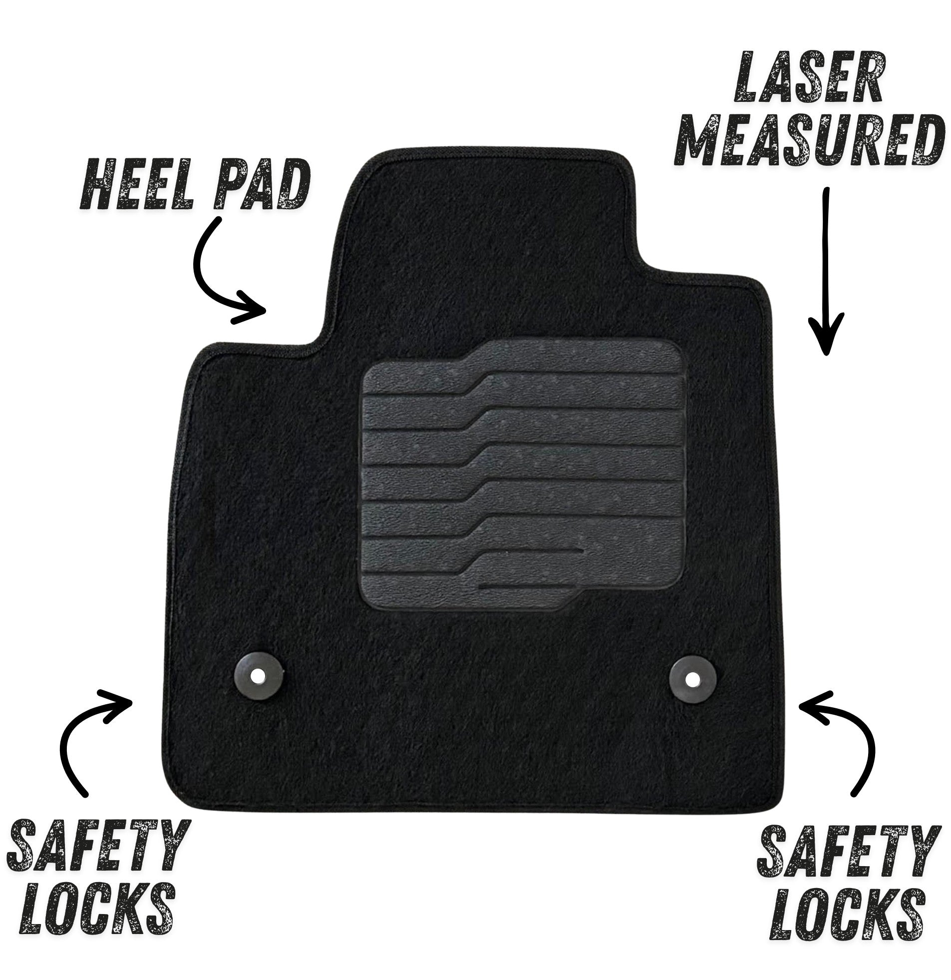 Carpet Floor Mats for 2017 to 2026 Cadillac XT5, front and Rear, Black