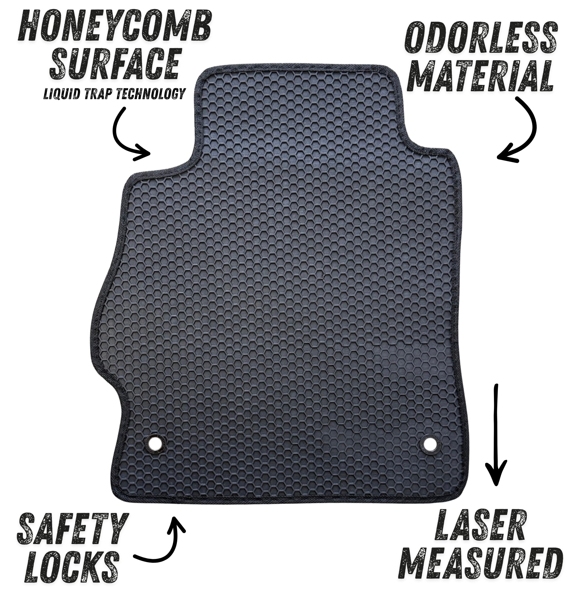 All Weather Honeycomb Floor Mats for 2020 to 2025 Nissan Versa (Not for Versa Note)