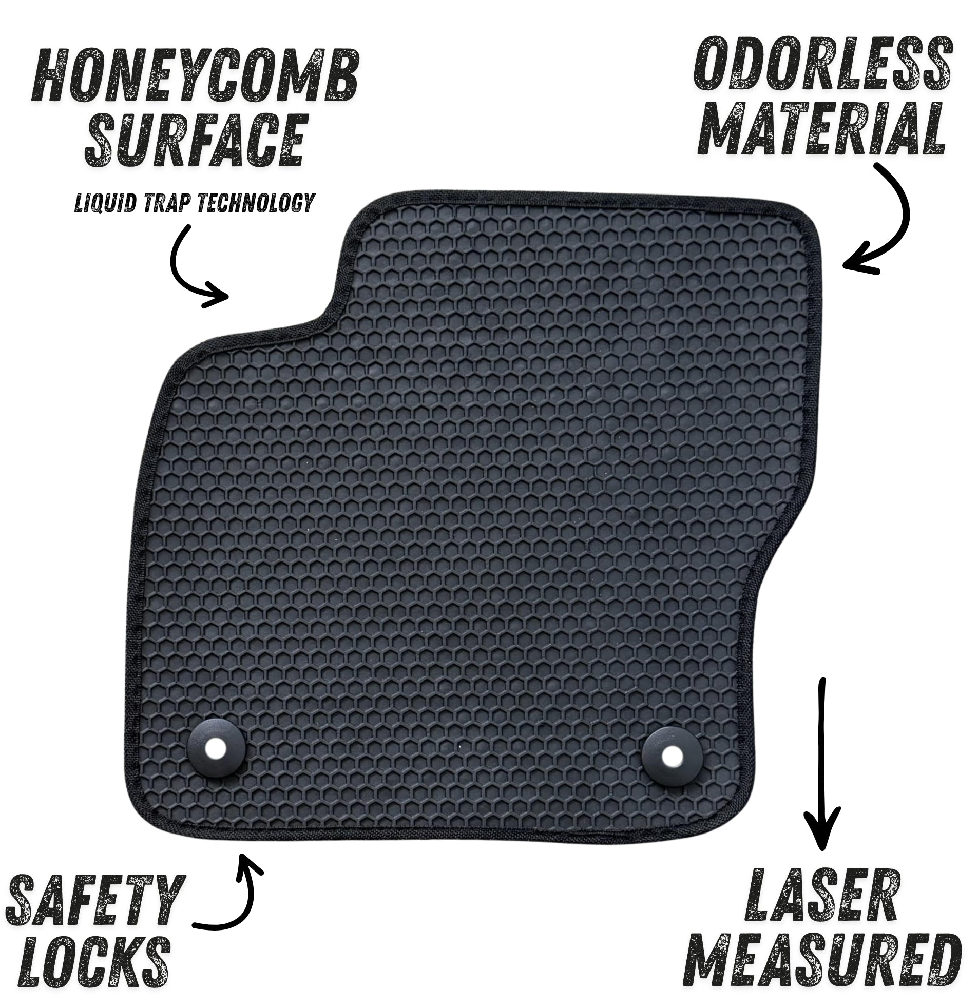 All Weather Honeycomb Floor Mats for 2012 to 2018 Ford Focus, Front and Rear