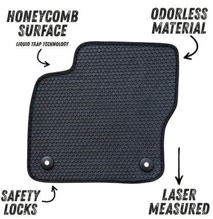 All Weather Honeycomb Floor Mats for 2012 to 2018 Ford Focus, Front and Rear