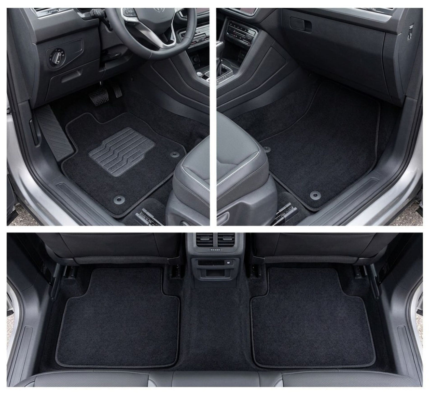 Carpet Floor Mats for 2025 to 2026 Volkswagen Tiguan, Front and Rear, Black