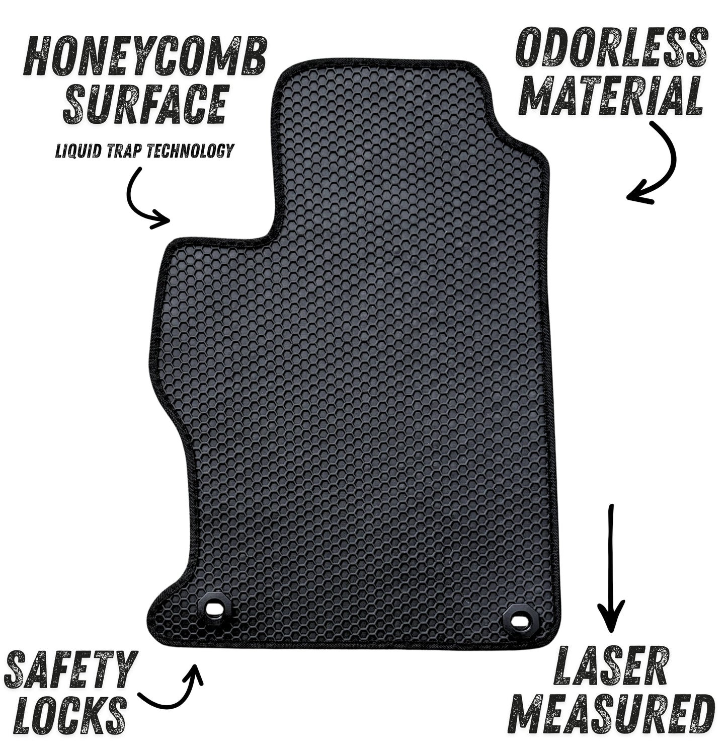 All Weather Honeycomb Floor Mats for 2012 to 2015 Honda Civic, Front and Rear