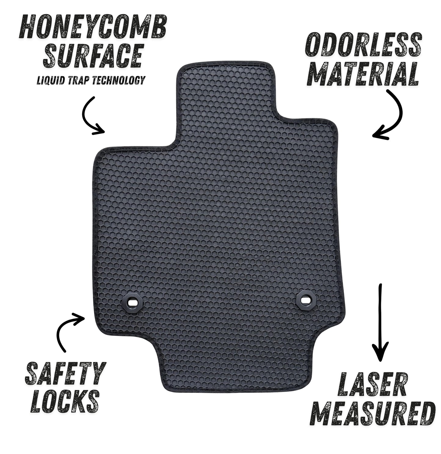 All Weather Honeycomb Floor Mats for 2022 to 2026 Lexus NX250/NX350, Front and Rear, Black
