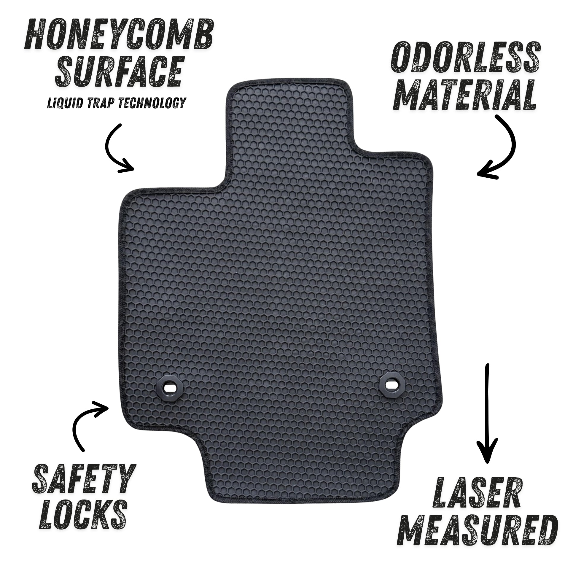 All Weather Honeycomb Floor Mats for 2022 to 2026 Lexus NX250/NX350, Front and Rear, Black
