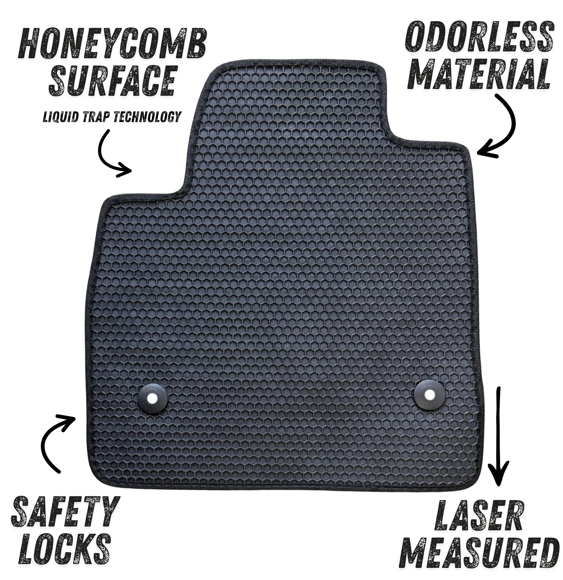 All Weather Honeycomb Floor Mats for 2017 to 2023 GMC Acadia, Full set (including 3rd Row)