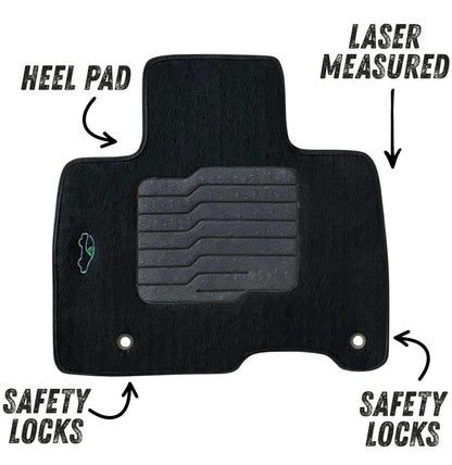 Carpet Floor Mats for 2022 to 2026 Kia Carnival 8 Passenger, Front and Rear, Black