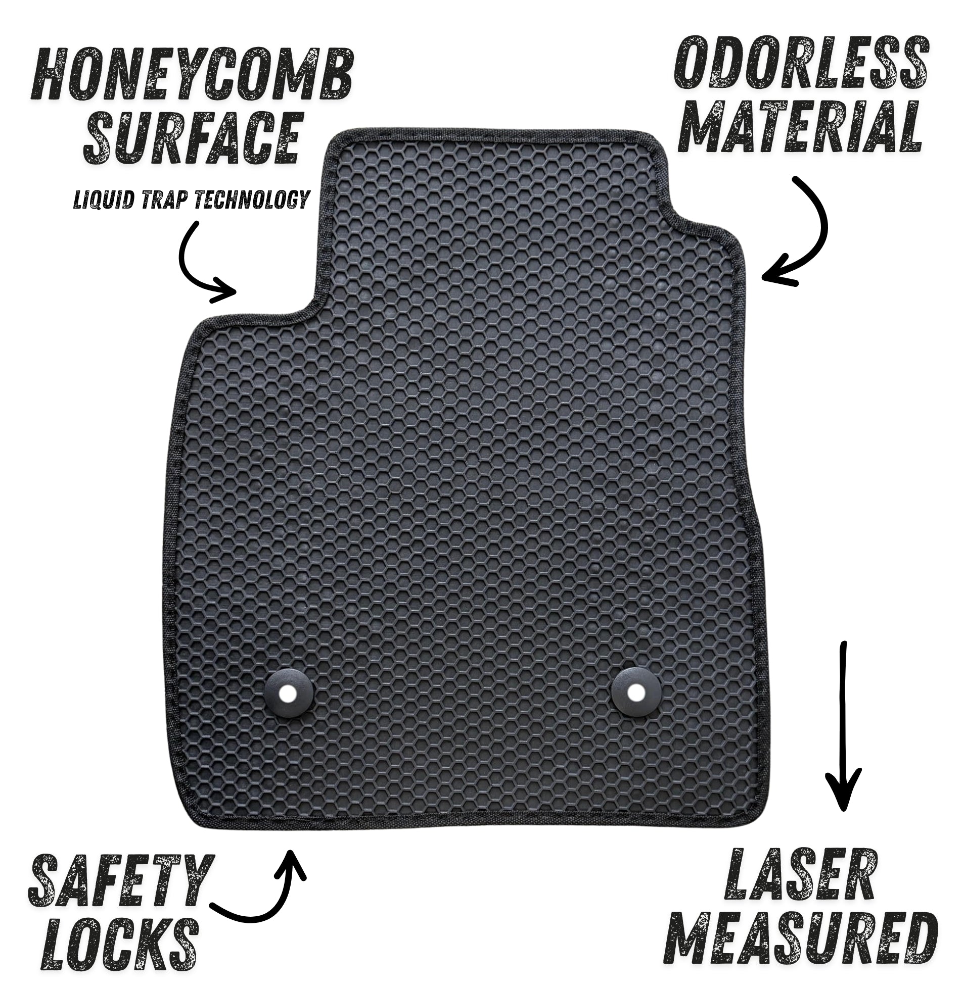 All Weather Honeycomb Floor Mats for 2021 to 2026 Chevrolet Trailblazer AWD, Front and Rear