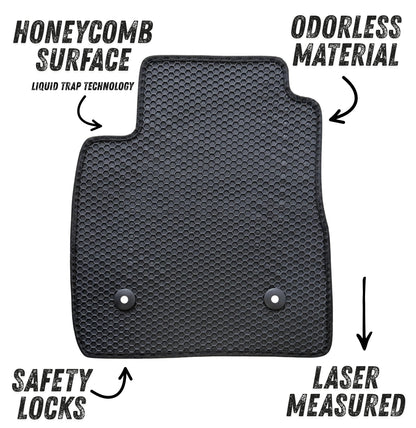 All Weather Honeycomb Floor Mats for 2021 to 2026 Chevrolet Trailblazer AWD, Front and Rear