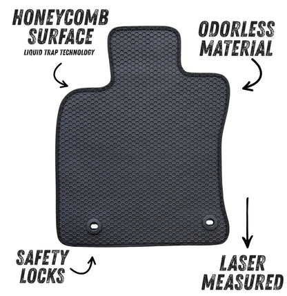 All Weather Honeycomb Floor Mats for 2019 to 2025 Lexus ES350/ES300h, Front and Rear, Black