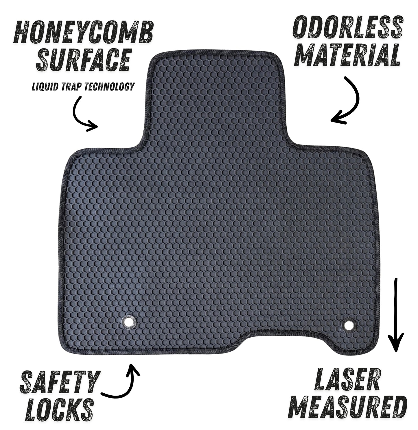 All Weather Honeycomb Floor Mats for 2022 to 2026 Kia Carnival 8 Passenger, Front and Rear