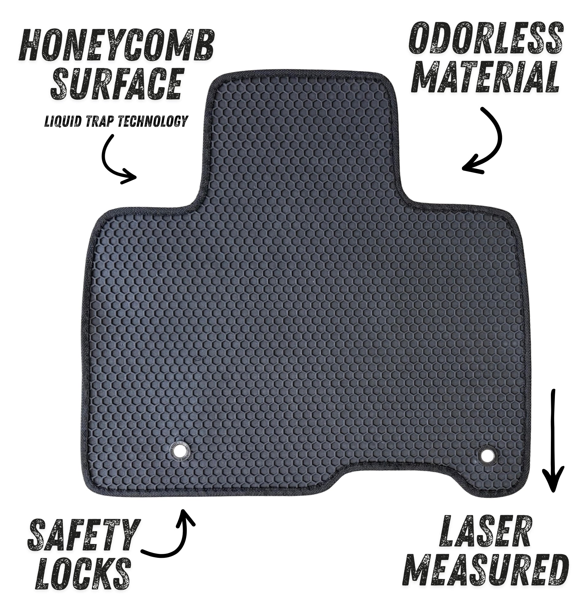 All Weather Honeycomb Floor Mats for 2022 to 2026 Kia Carnival 8 Passenger, Front and Rear