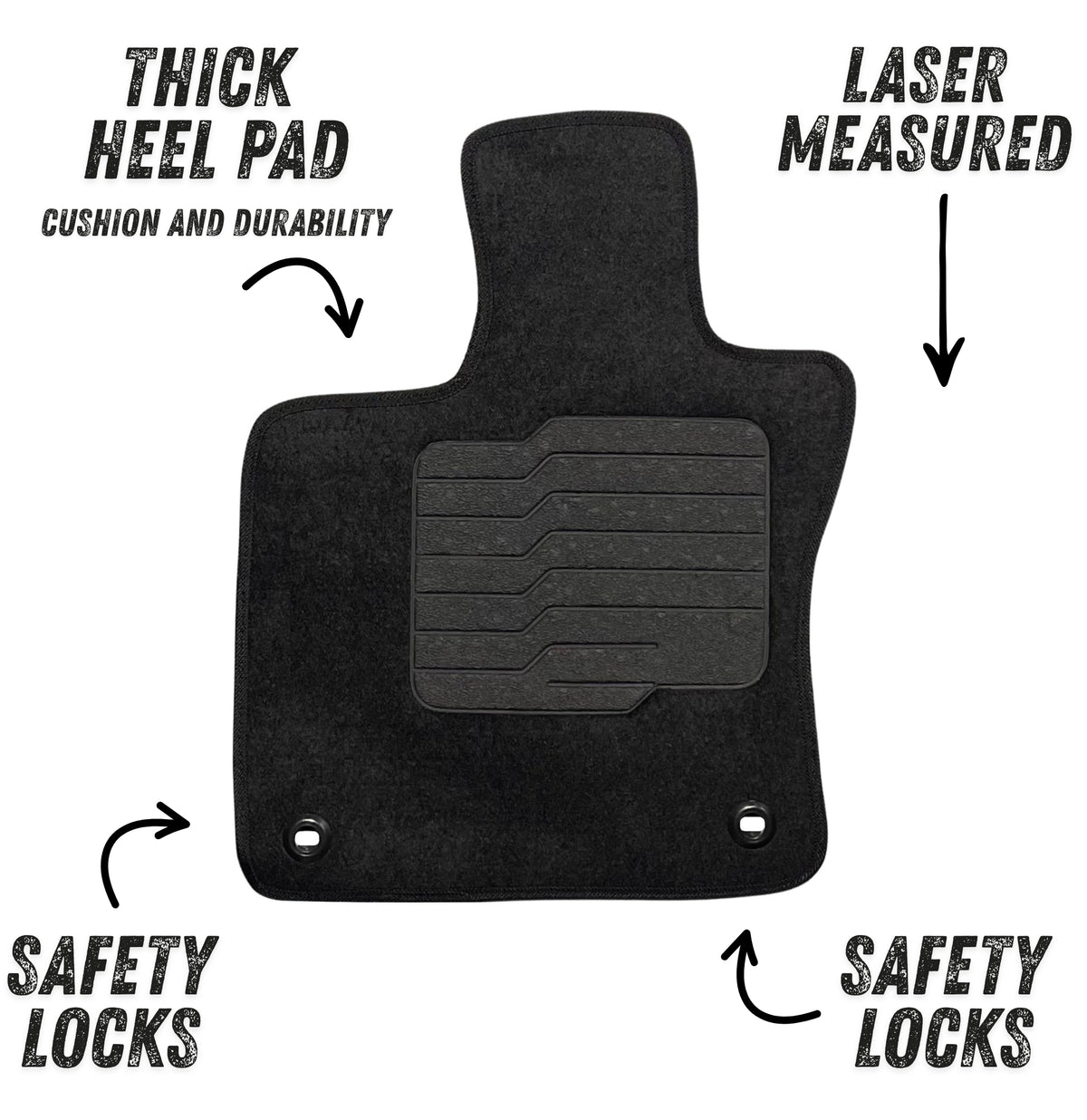 Carpet Floor Mats For 2023 to 2026 Toyota Prius, Front and Rear, Black