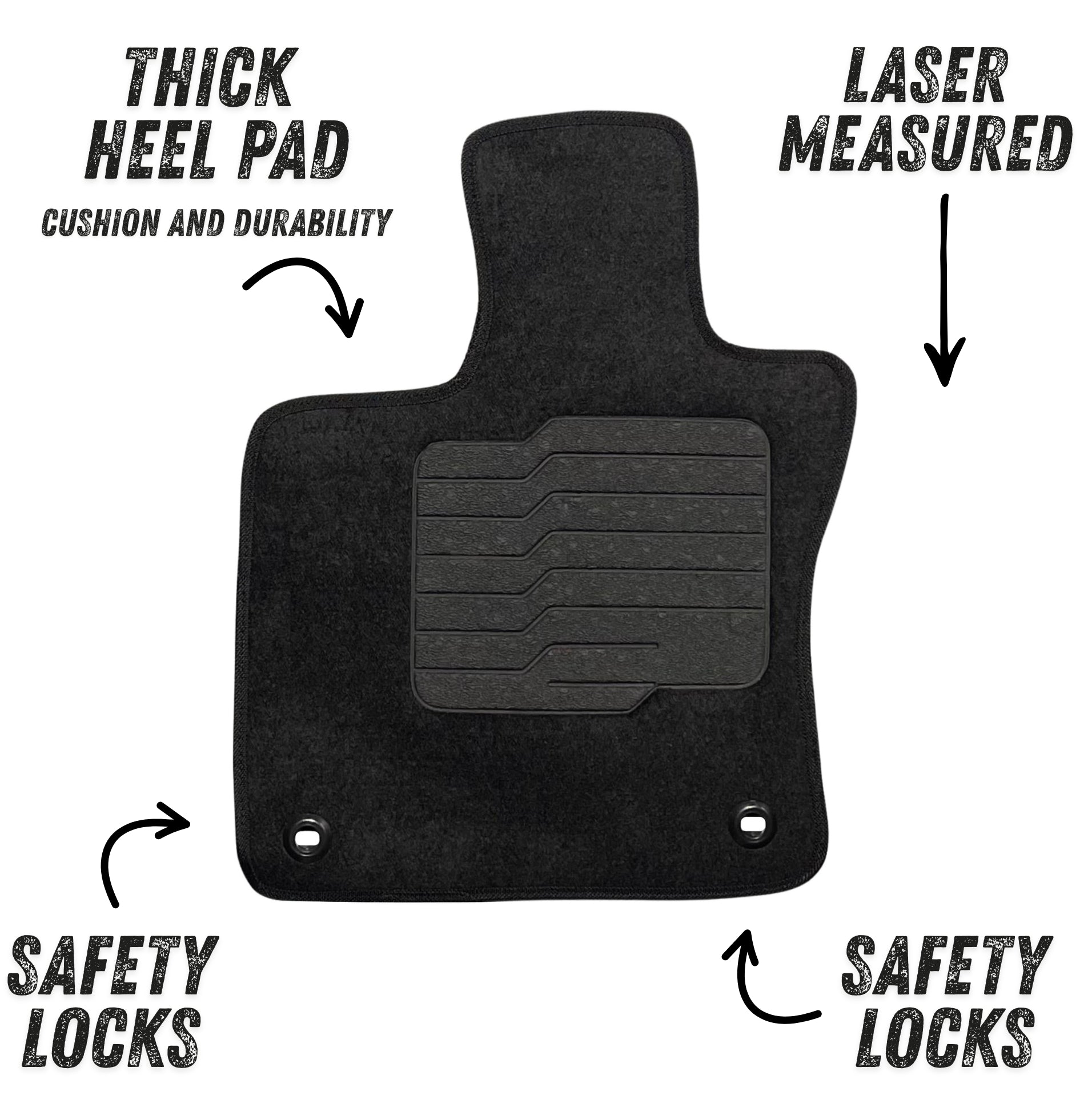 Carpet Floor Mats For 2023 to 2026 Toyota Prius, Front and Rear, Black