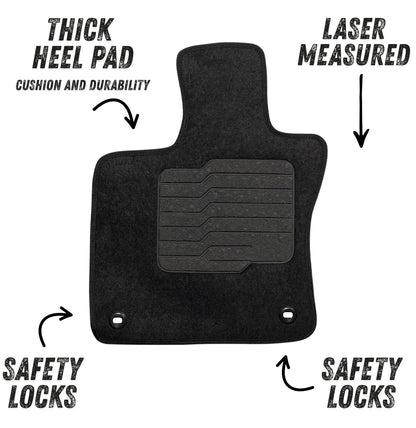 Carpet Floor Mats For 2023 to 2026 Toyota Prius, Front and Rear, Black