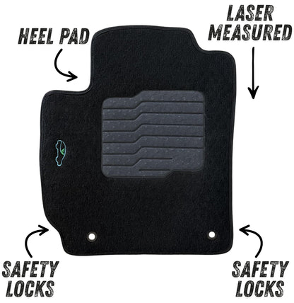 Carpet Floor Mats For 2018 to 2023 Hyundai Kona, Front and Rear, Black