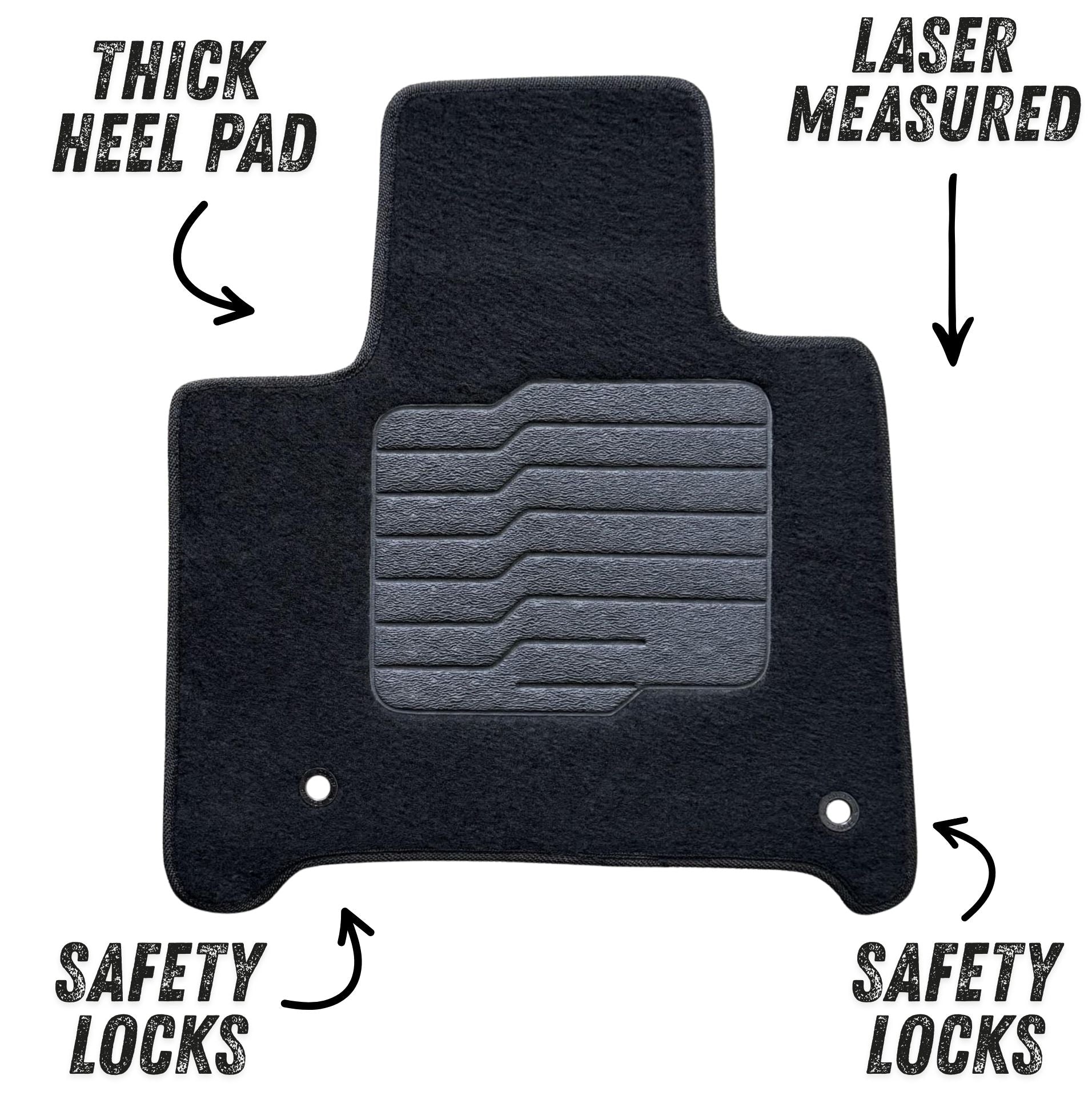 Carpet Floor Mats for 2024 to 2026 Hyundai Santa Fe, Full Set (Front, Rear and 3rd Row), Black