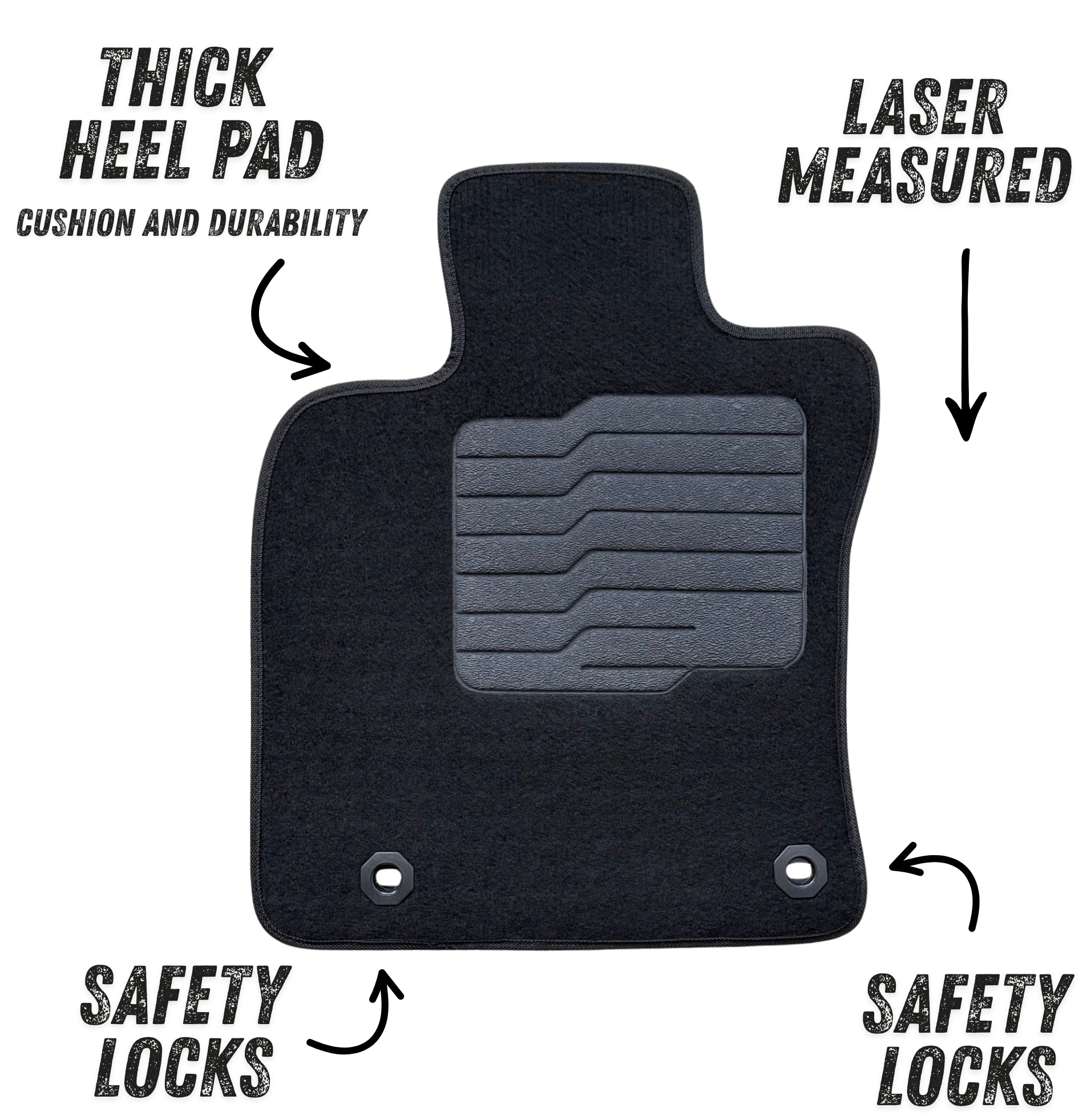 Carpet Floor Mats for 2019 to 2025 Lexus ES350/ES300h, Front and Rear, Black