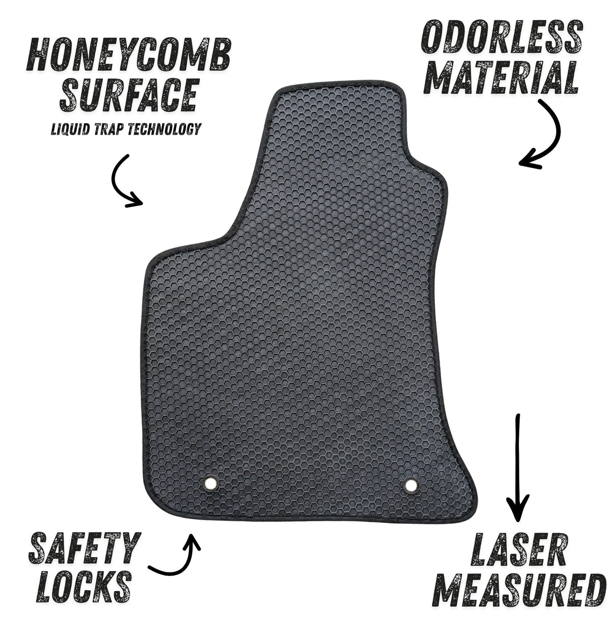 All Weather Honeycomb Floor Mats for 2011 to 2023 Dodge Charger and Chrysler 300 RWD (Not fit for AWD), Front and Rear