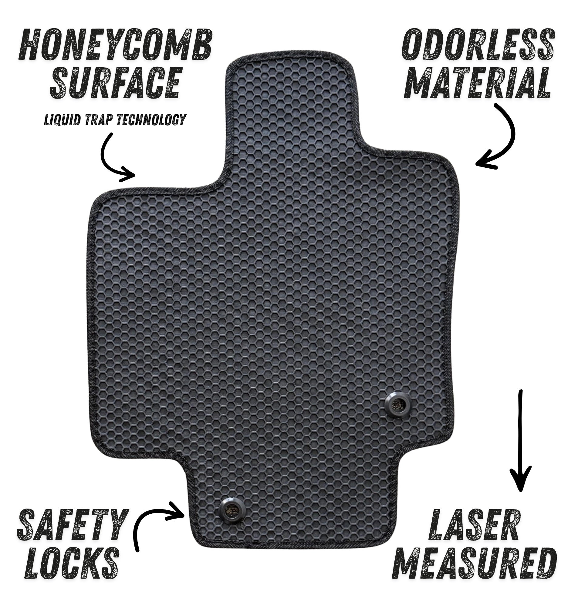 All Weather Honeycomb Floor Mats for 2020 to 2026 Toyota Highlander, Full 3 Row Set (2nd Row Bench or Bucket seats)