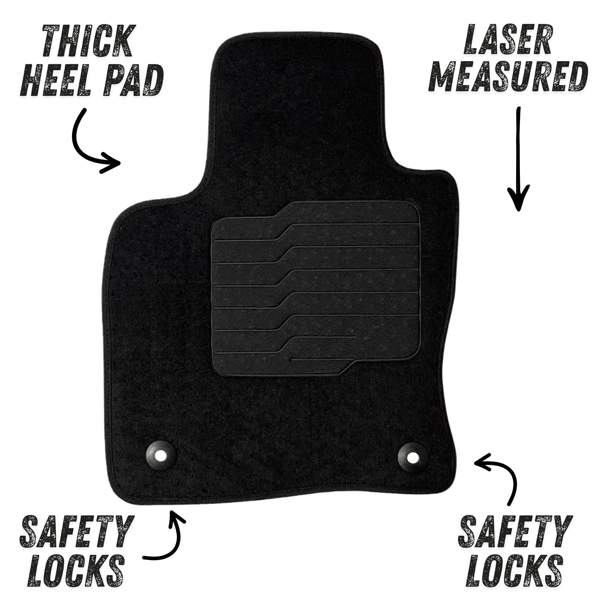 Carpet Floor Mats for 2020 to 2026 Ford Escape, Front and Rear, Black