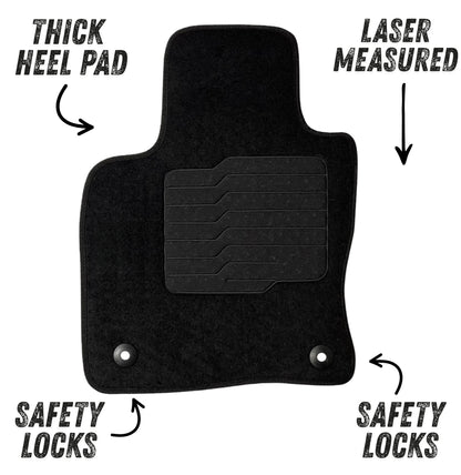 Carpet Floor Mats for 2020 to 2026 Ford Escape, Front and Rear, Black