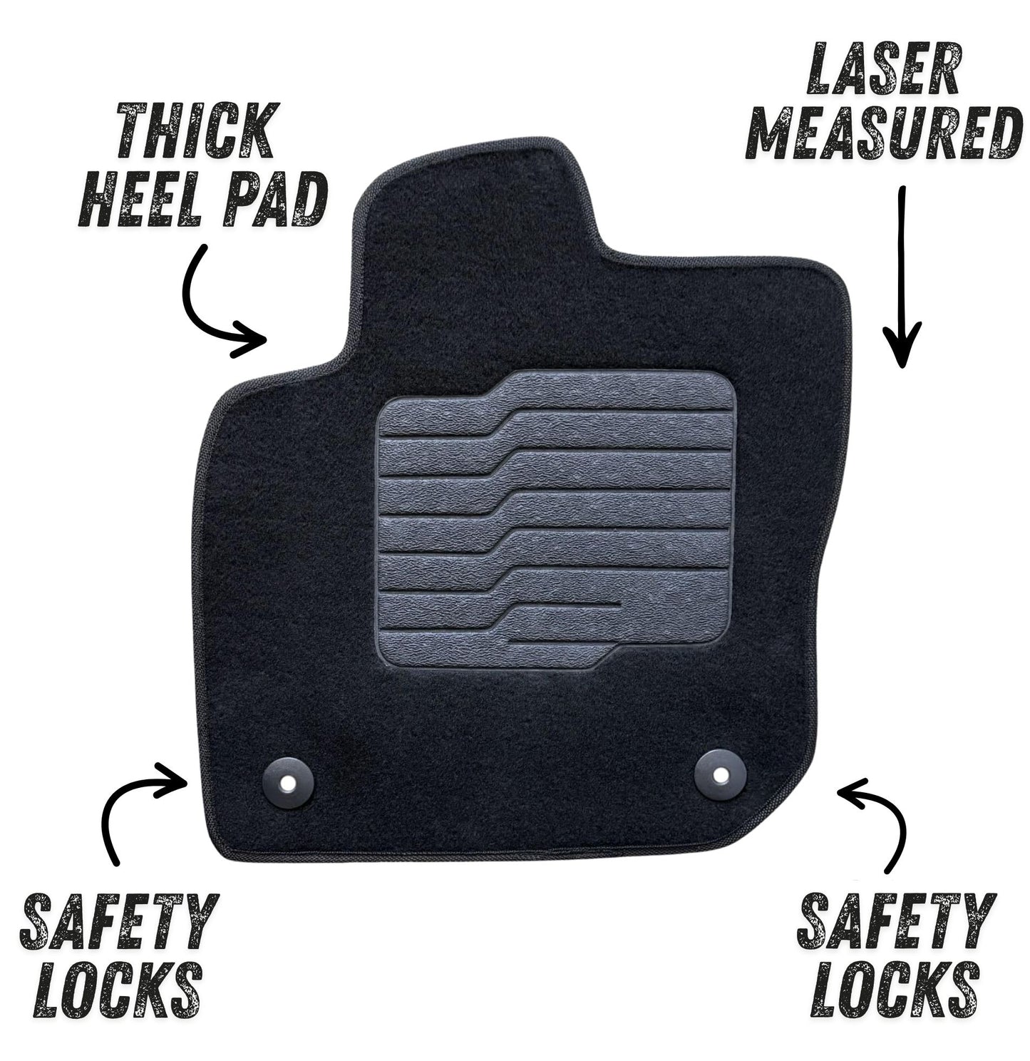 Carpet Floor Mats for 2025 to 2026 Volkswagen Tiguan, Front and Rear, Black