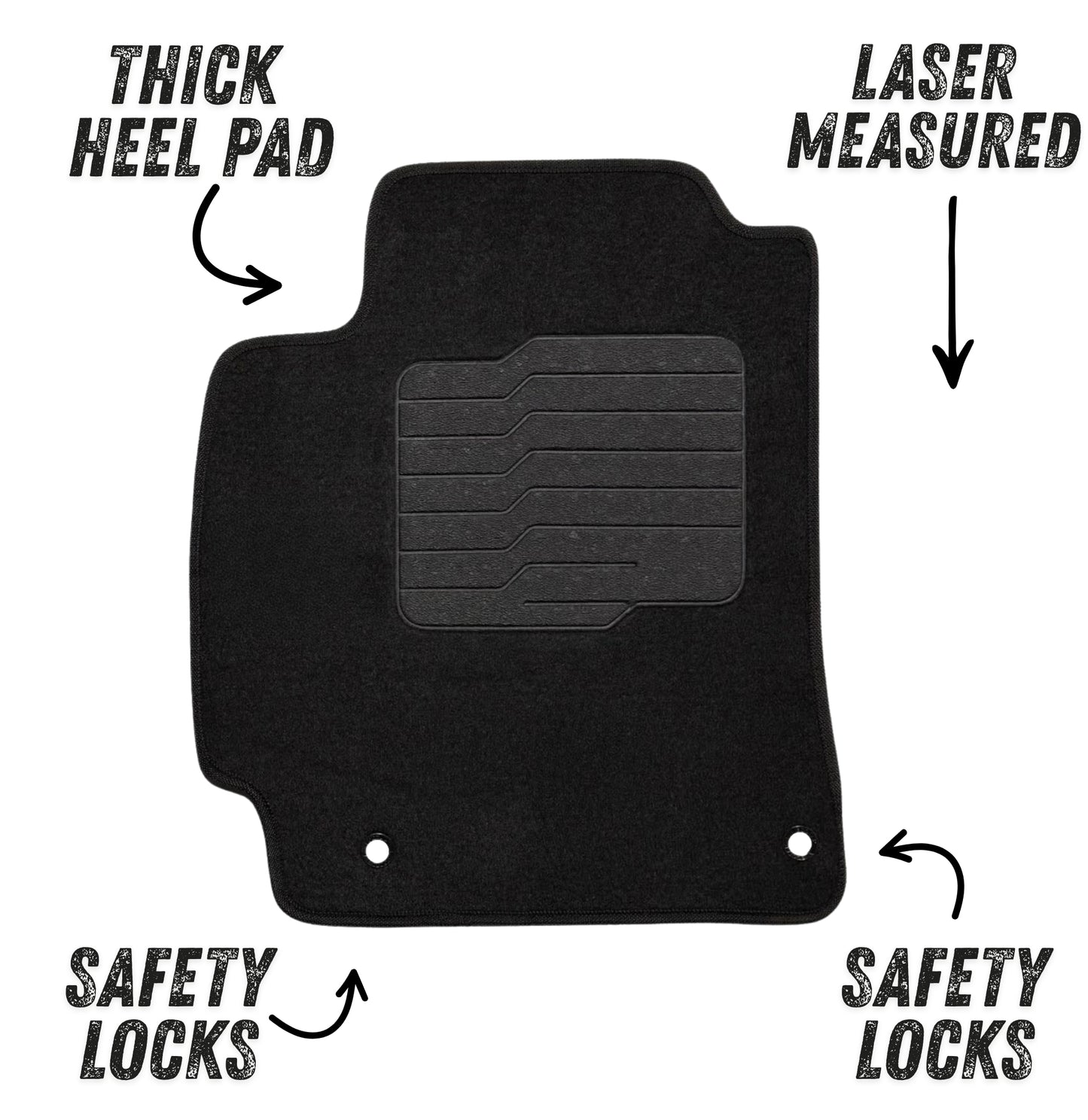 Carpet Floor Mats for 2017 to 2020 Hyundai Elantra, Front and Rear, Black