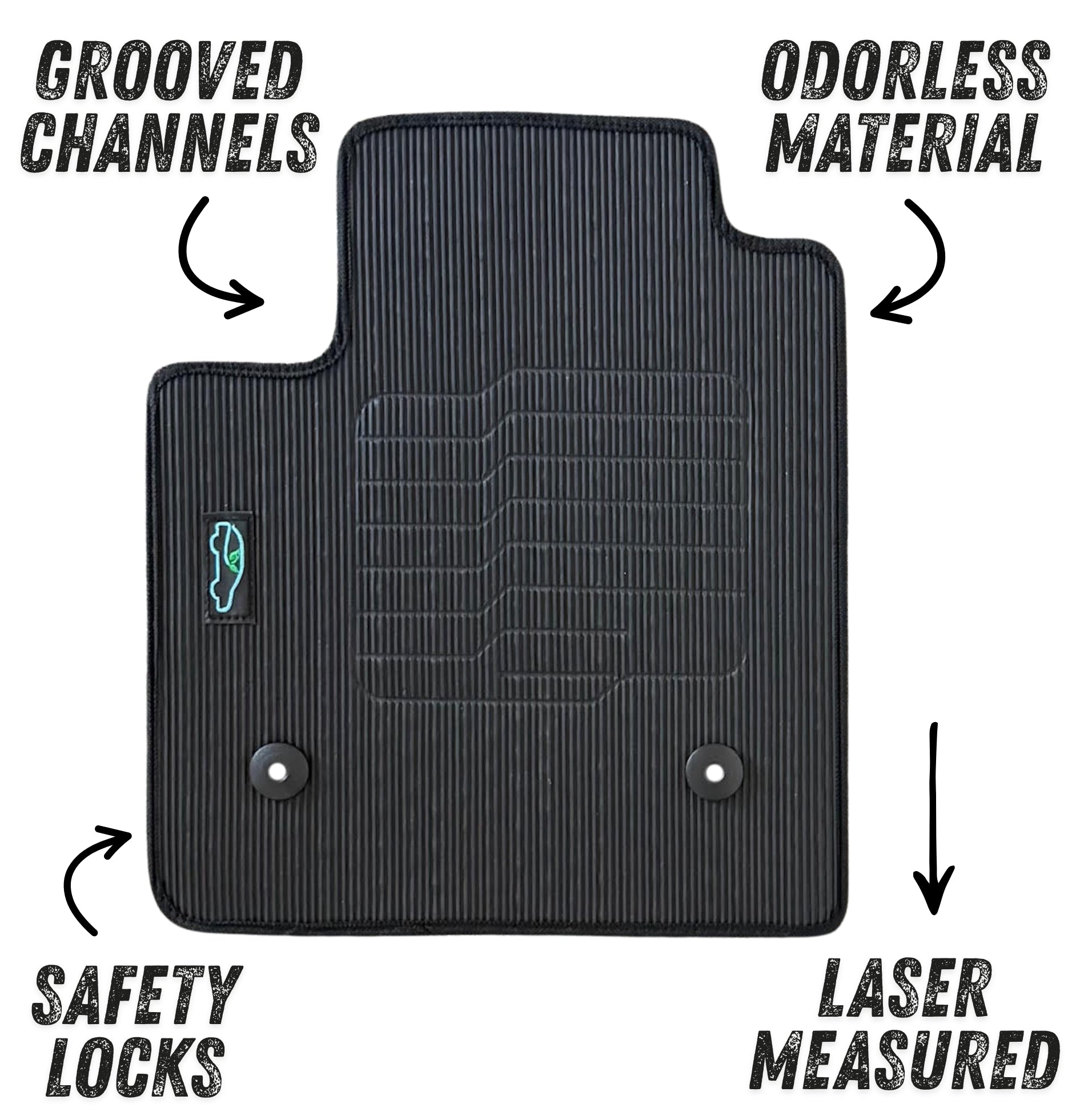 All Weather Floor Mats for 2018 to 2025 Cadillac XT4, front and Rear, Black