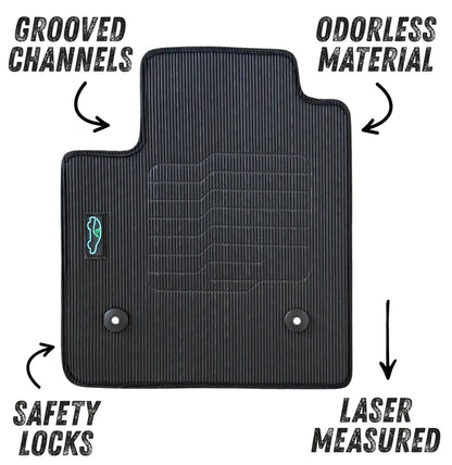 All Weather Floor Mats for 2018 to 2025 Cadillac XT4, front and Rear, Black