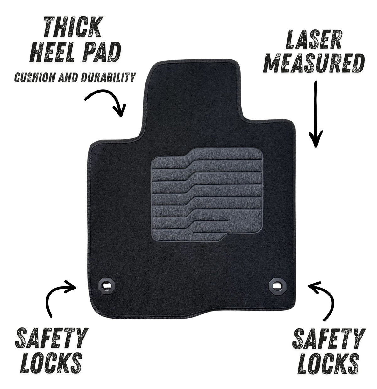 Carpet Floor Mats for 2023 to 2026 Honda HR-V, Front and Rear, Black
