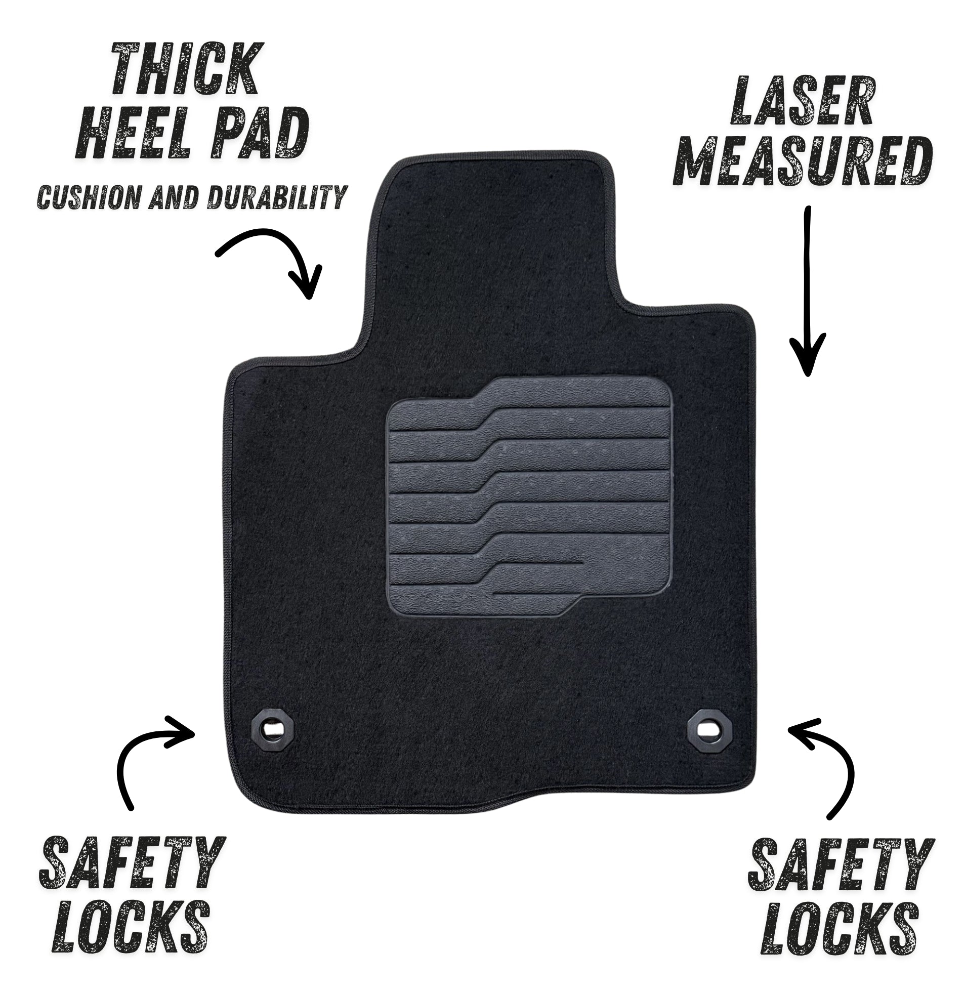 Carpet Floor Mats for 2023 to 2026 Honda HR-V, Front and Rear, Black