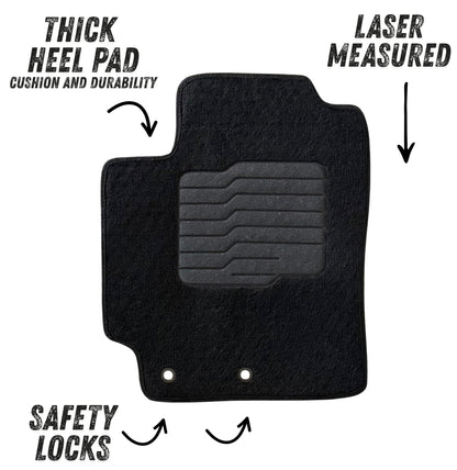 Carpet Floor Mats for 2018 to 2024 Kia Rio, Sedan and Hatch, Front and Rear