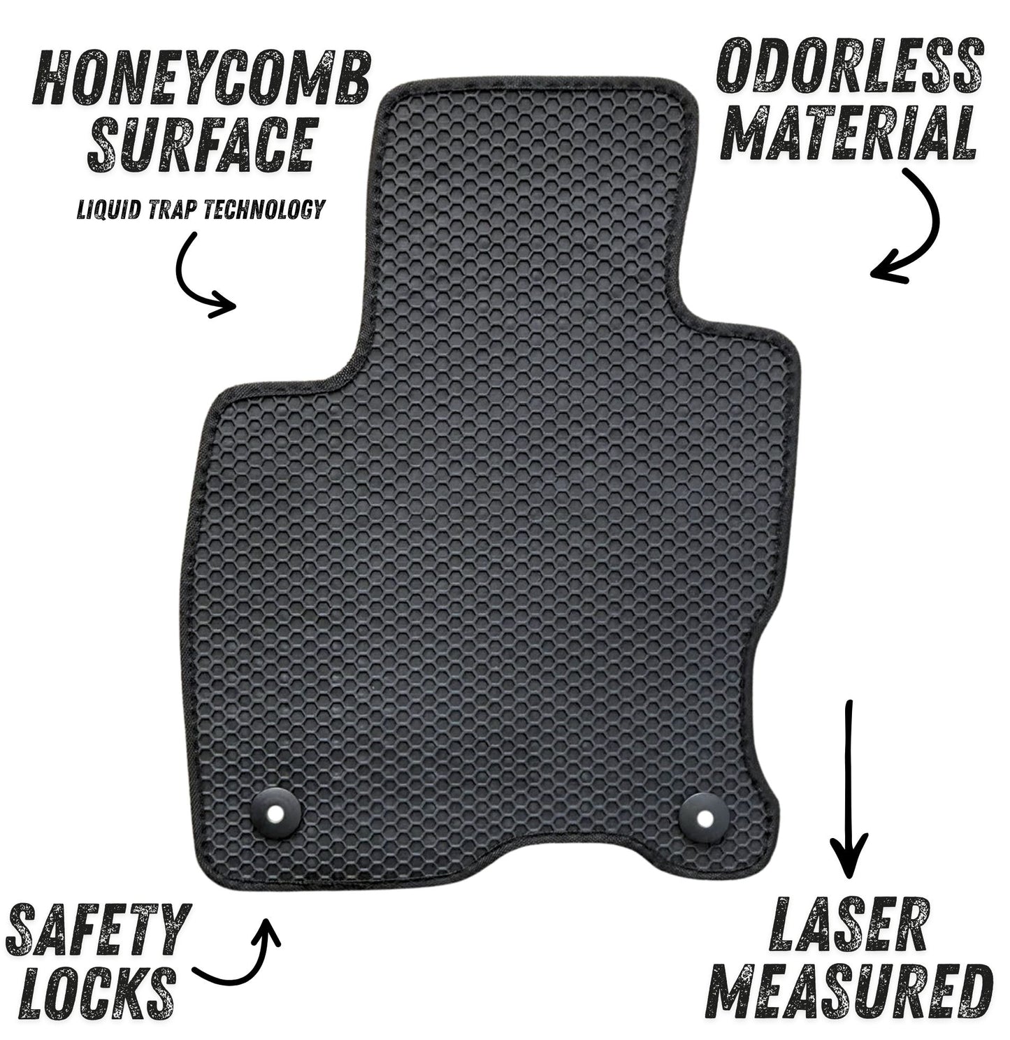 All Weather Honeycomb Floor Mats for 2020 to 2026 Lincoln Corsair, Front and Rear, Black