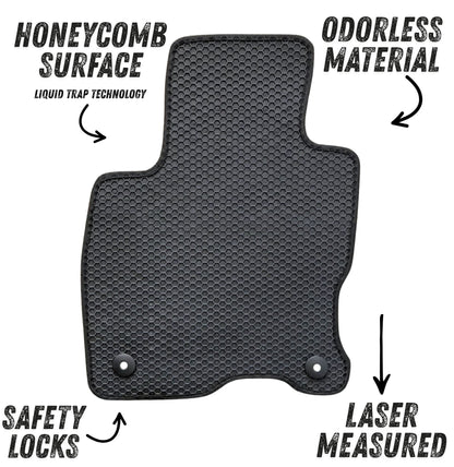 All Weather Honeycomb Floor Mats for 2020 to 2026 Lincoln Corsair, Front and Rear, Black